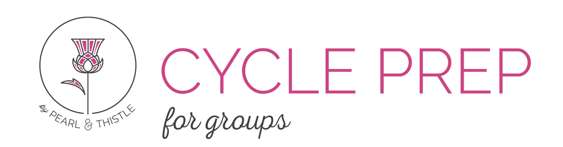 Pearl and Thistle logo with the words "Cycle Prep for groups"