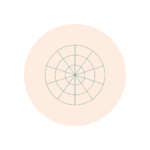 Pale orange with green circle graph icon
