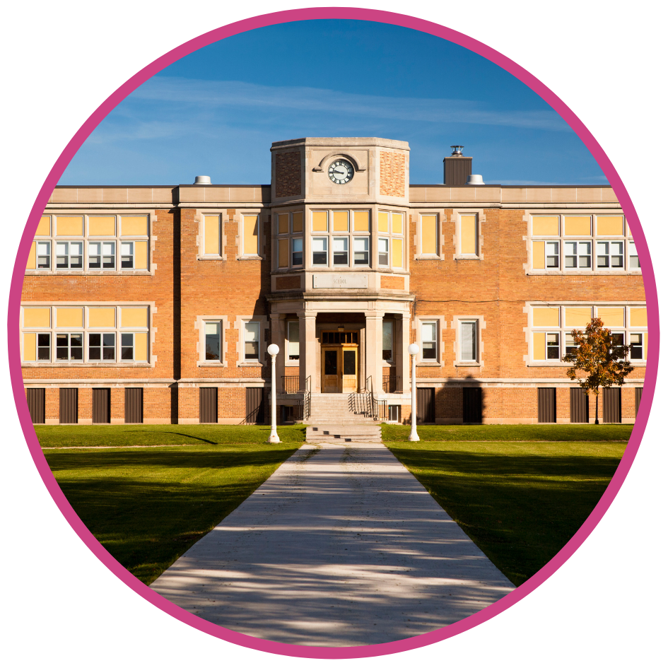 middle school brick building